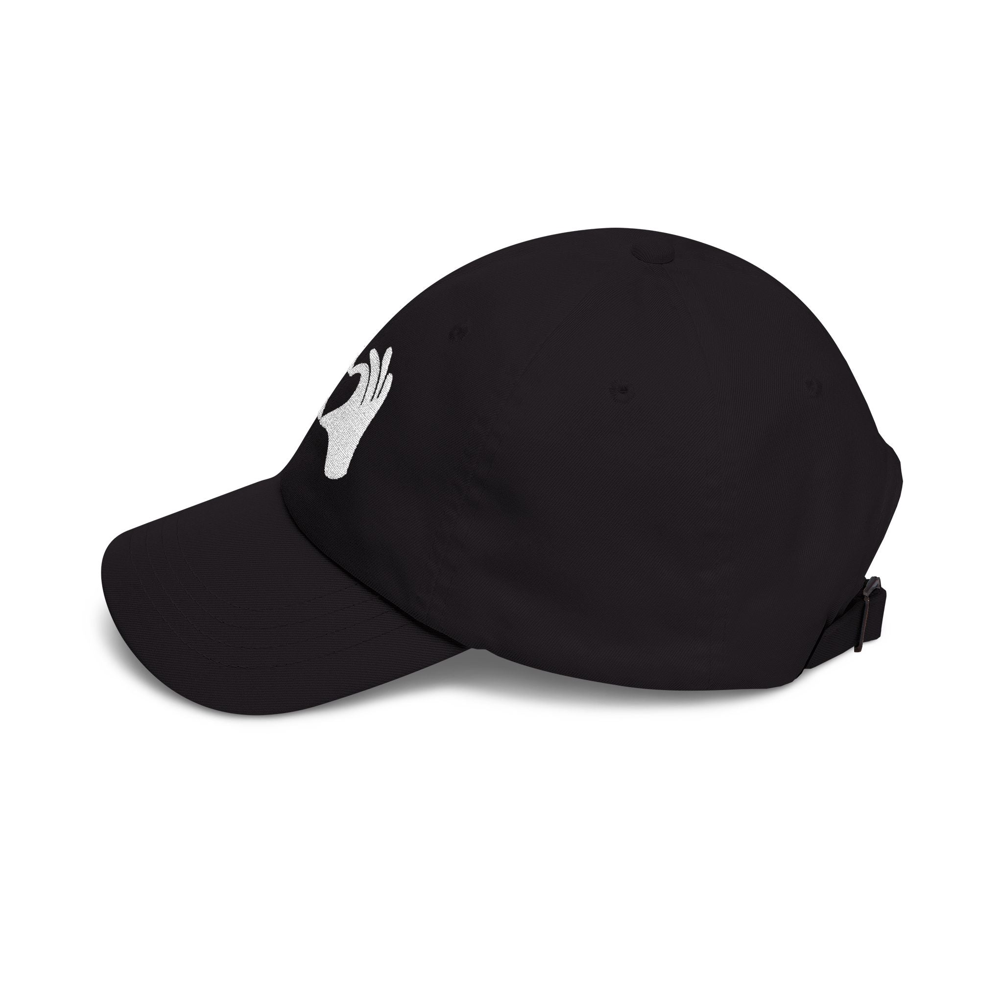 Green cap with a brand logo on a white background