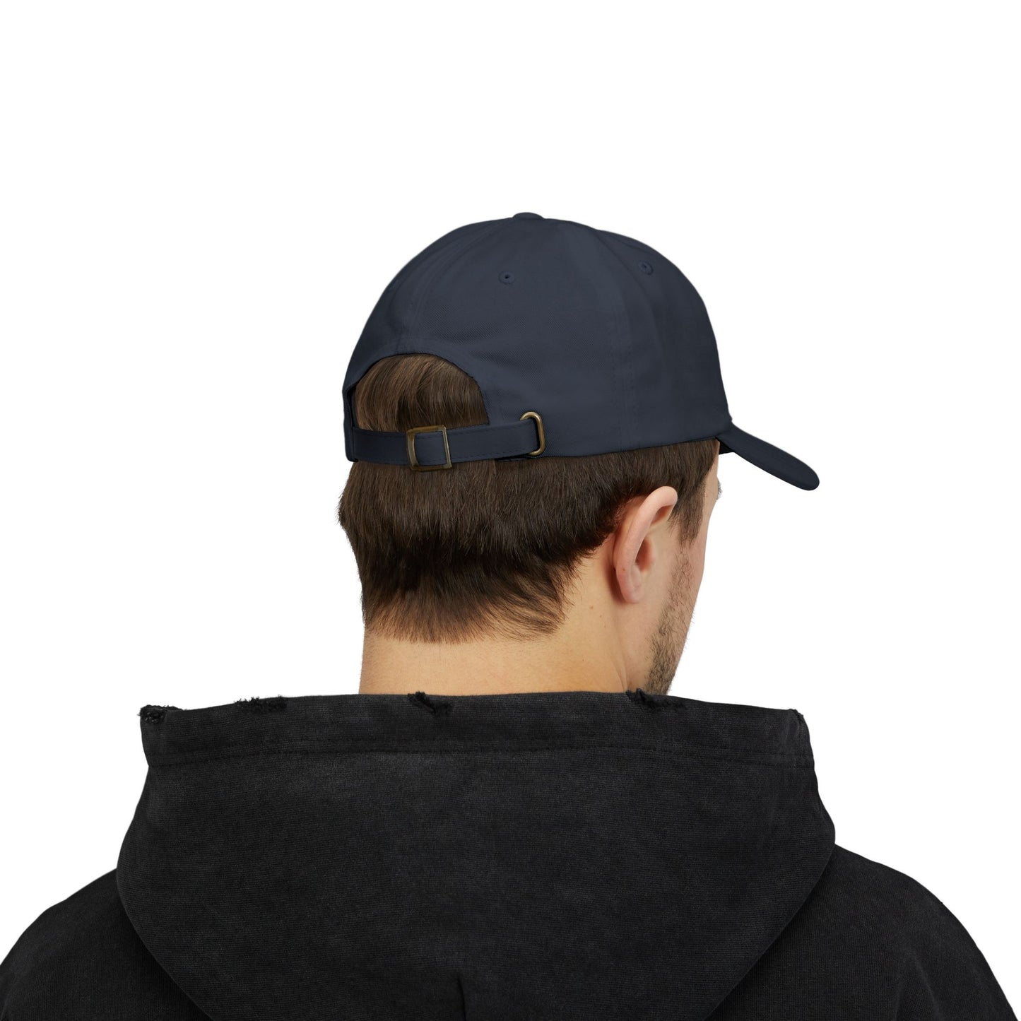 Show Up Living Navy Dad Cap | White Heart-Hands Embroidered Cap