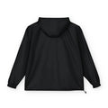 Black hooded jacket on a white background