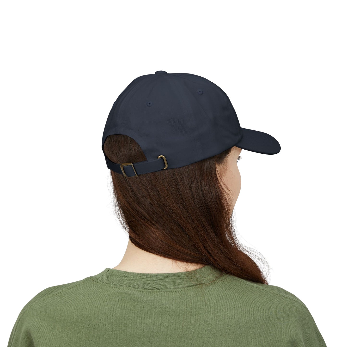 Show Up Living Navy Dad Cap | White Heart-Hands Embroidered Cap