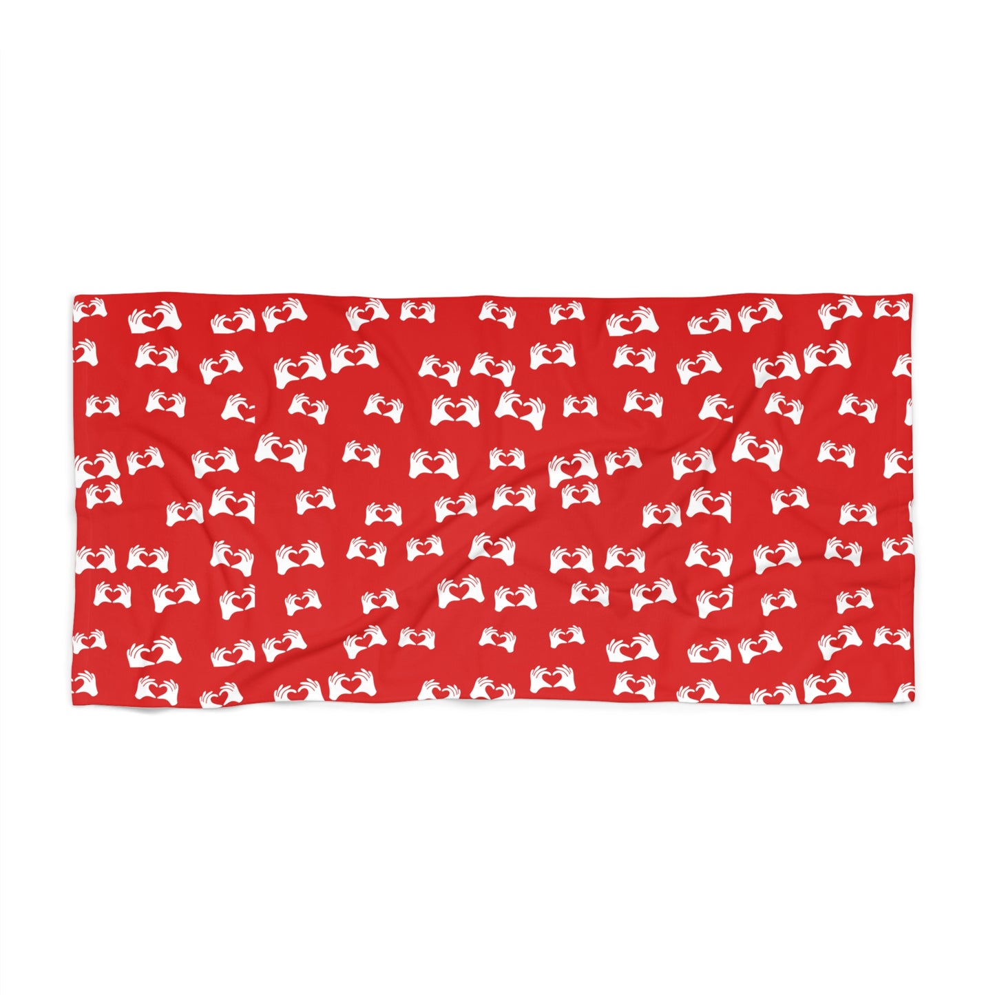 Show Up Living Beach Towel | Red Heart-Hands Summer Towel