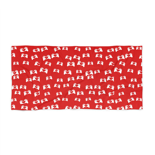 Show Up Living Beach Towel | Red Heart-Hands Summer Towel