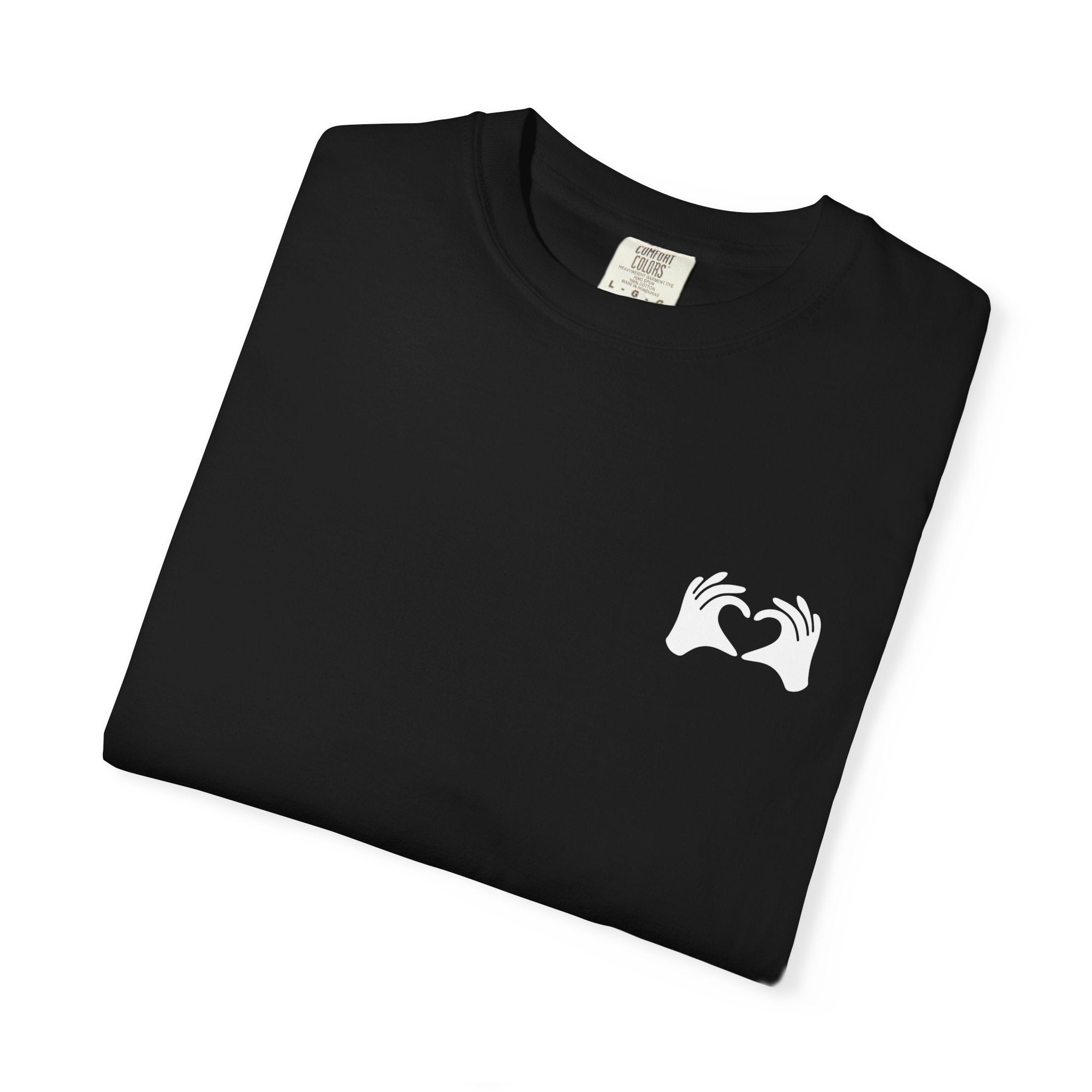 Black t-shirt with 'Sheepdog' logo on a white background
