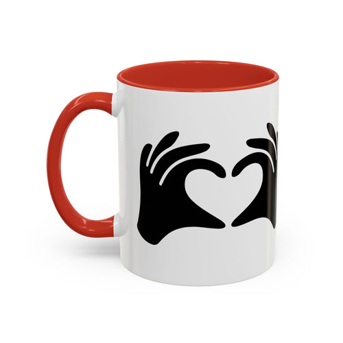 Show Up Living Accent Coffee Mug | Heart-Hands Design (11oz & 15oz)