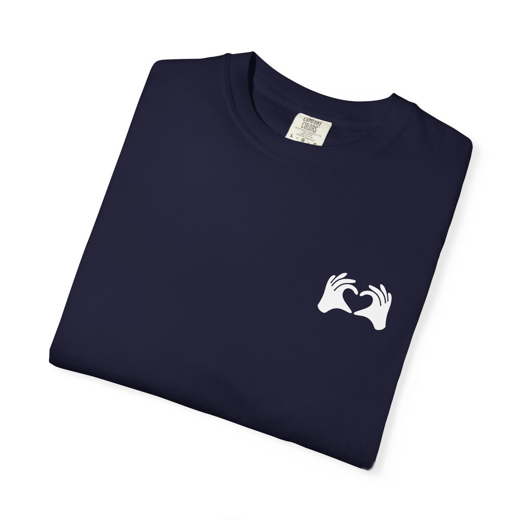 Black t-shirt with 'Sheepdog' logo on a white background