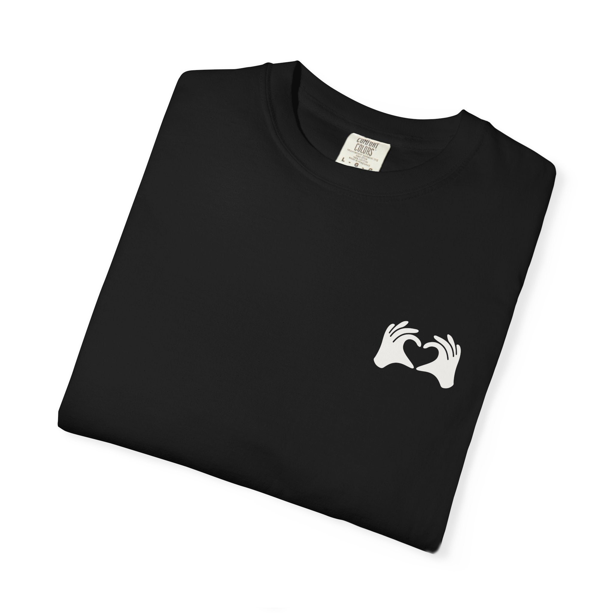 Black t-shirt with 'Sheepdog' logo on a white background